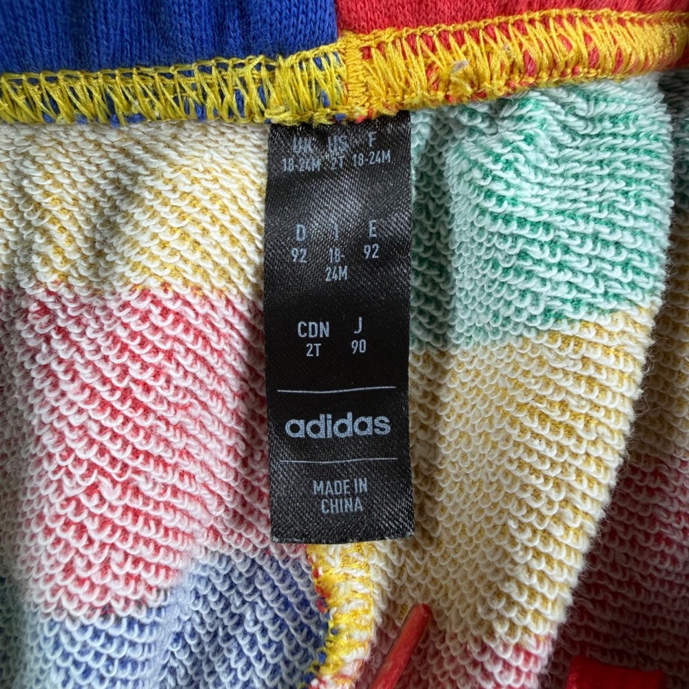 Adidas Disney Toddler 2T Rainbow Stripe Jogger Sweat pants pride streetwear - Picture 4 of 6